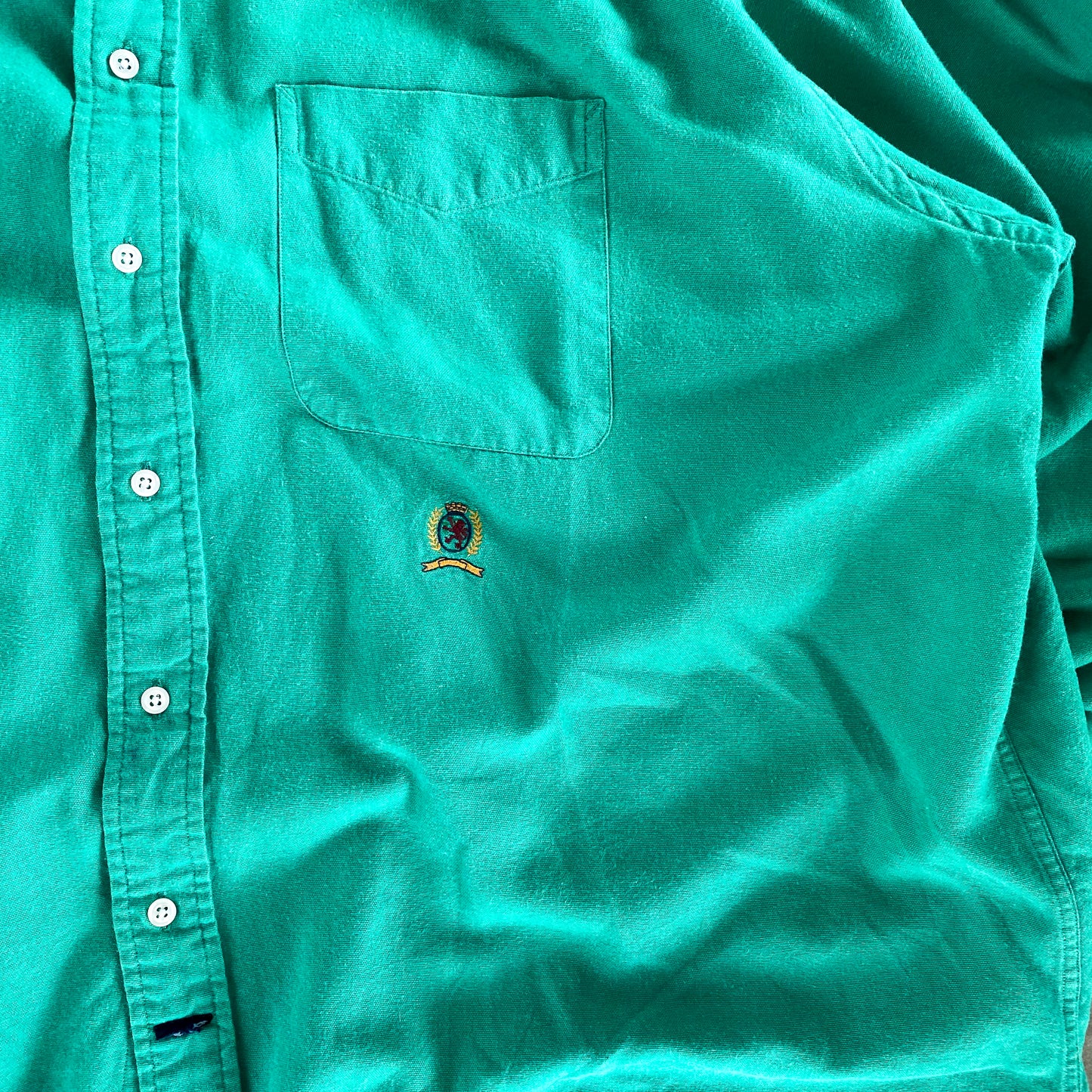 Vintage Tommy Green Button Up (L/XL)