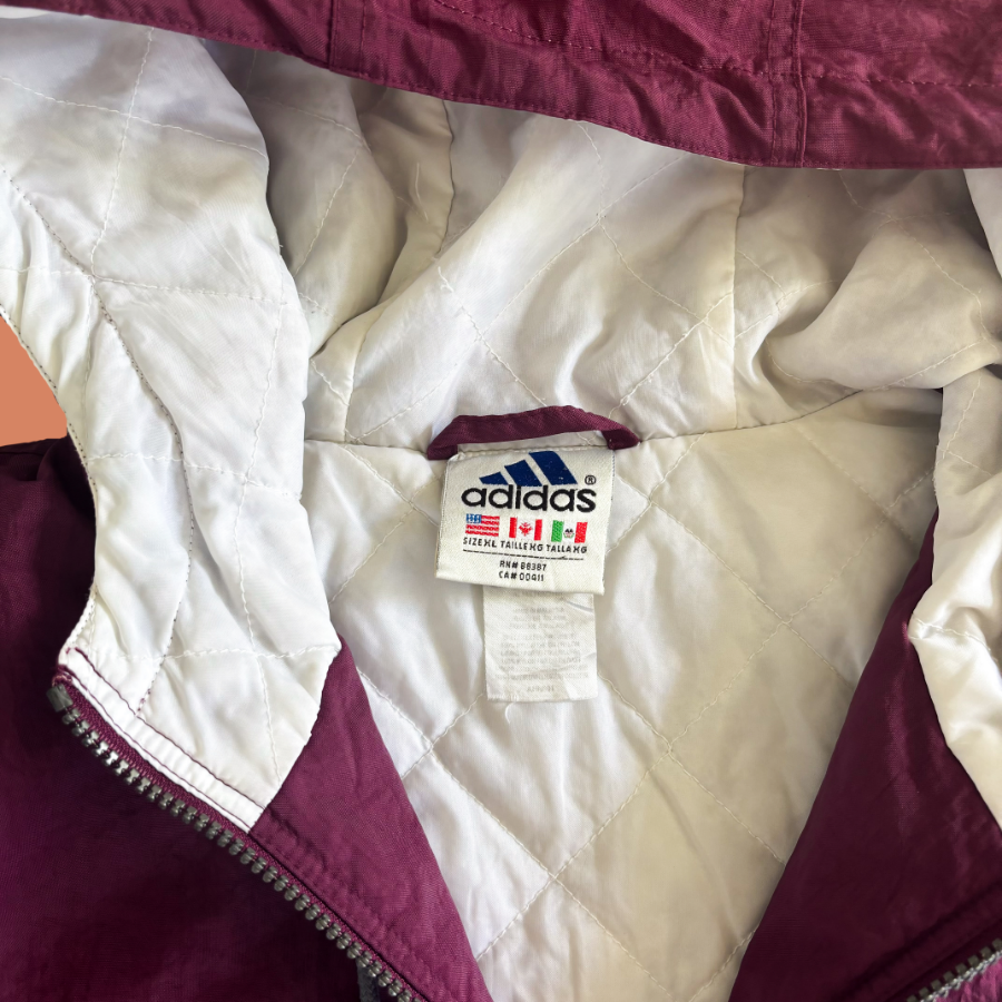 Adidas 90s Burgundy Down Jacket (XL)