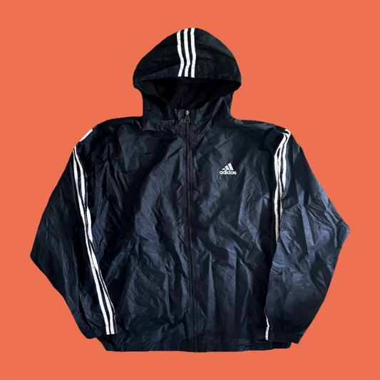 Adidas 90s Striped Hood Windbreaker (XL)