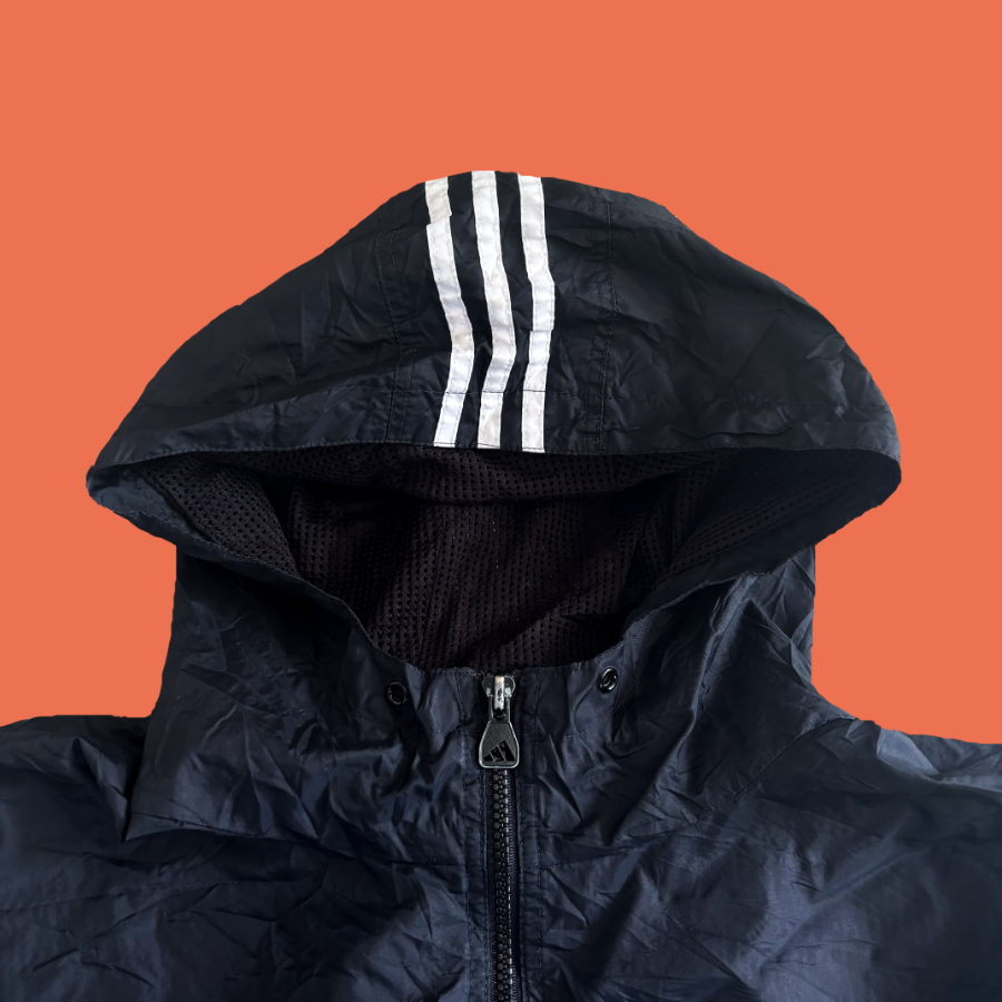 Adidas 90s Striped Hood Windbreaker (XL)