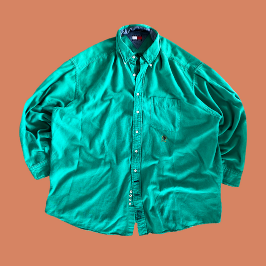 Vintage Tommy Green Button Up (L/XL)