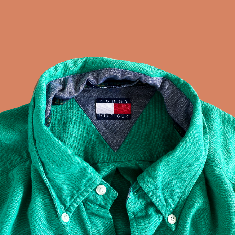 Vintage Tommy Green Button Up (L/XL)