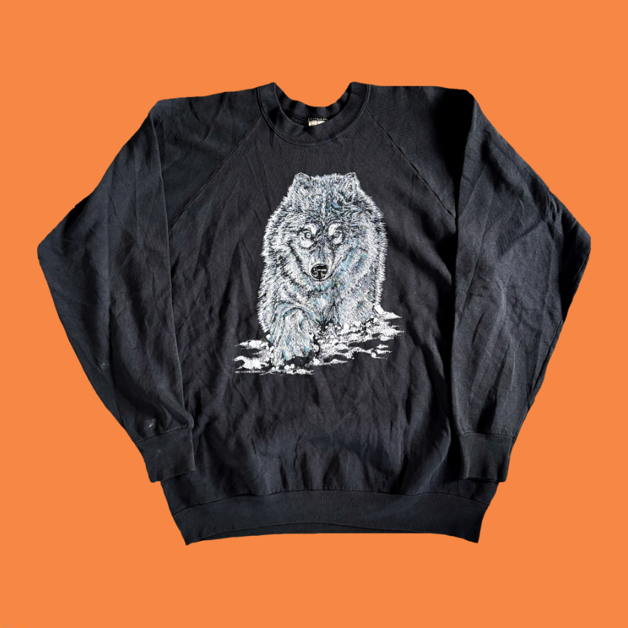 Vintage Wolf Graphic Crewneck (XXL)