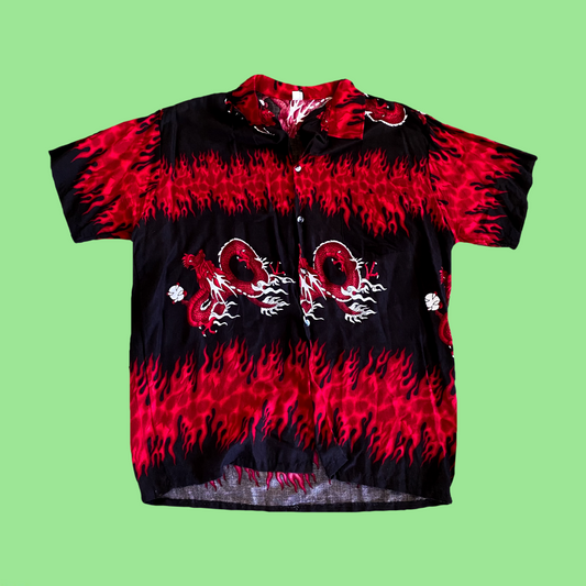 Y2K Dragon SS Button Up (XL)